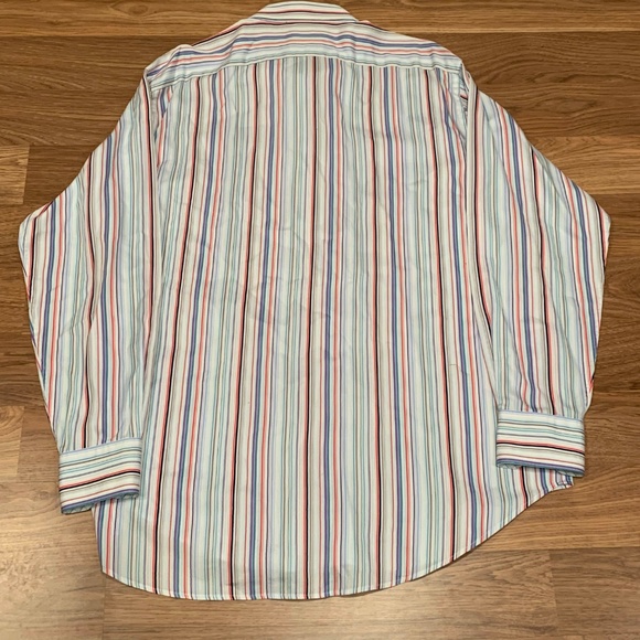 Thomas Dean Striped Long Sleeve Dress Shirt XXL - Picture 6 of 6